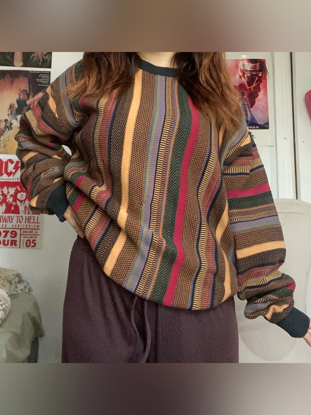 Vintage 90’s Strada Coogi Style Multicolour Knit 100% Cotton Men’s Sweater